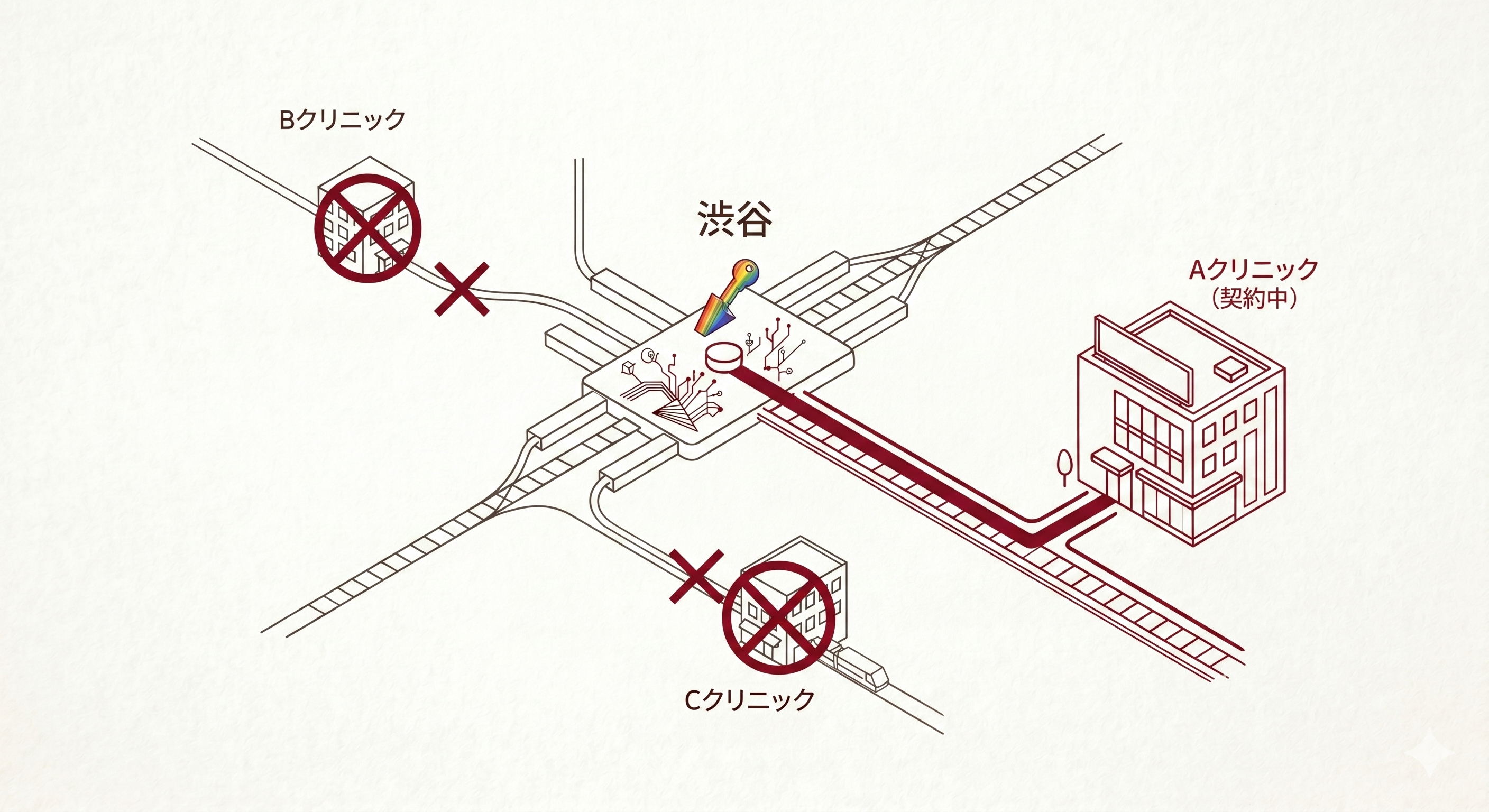競合クリニック地図